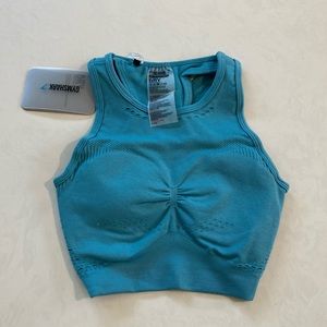Gymshark Flawless Knit Sports Bra - Sea Blue
